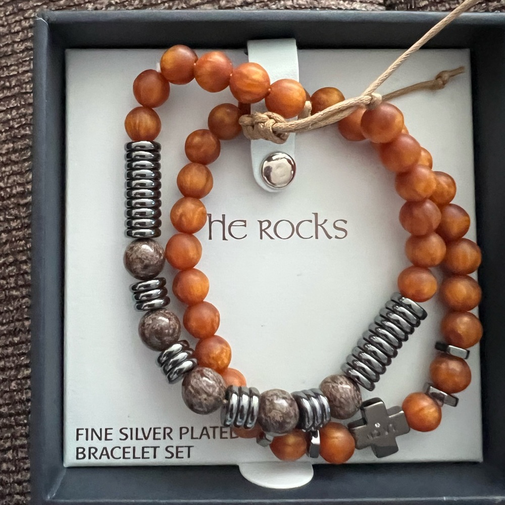 He rocks fine silver plated bracelet set